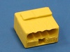 Розеточная микроклемма 4 проводника, сечение 0.6-0.8 мм2 желтая